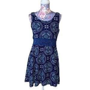 Xhilaration Blue and Purple Patterned Sleeveless Mini Dress